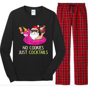 Summer Santa Christmas In July No Cookies Just Cocktails Long Sleeve Pajama Set