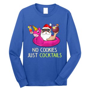 Summer Santa Christmas In July No Cookies Just Cocktails Long Sleeve Shirt