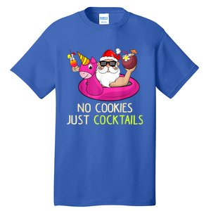 Summer Santa Christmas In July No Cookies Just Cocktails Tall T-Shirt