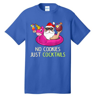 Summer Santa Christmas In July No Cookies Just Cocktails Tall T-Shirt