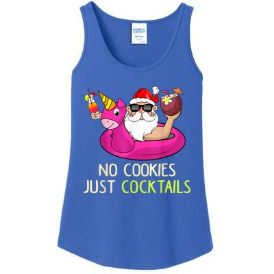 Summer Santa Christmas In July No Cookies Just Cocktails Ladies Essential Tank