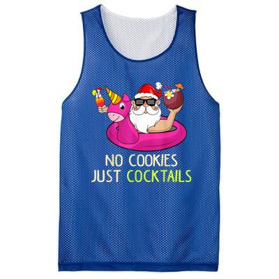 Summer Santa Christmas In July No Cookies Just Cocktails Mesh Reversible Basketball Jersey Tank