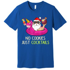 Summer Santa Christmas In July No Cookies Just Cocktails Premium T-Shirt