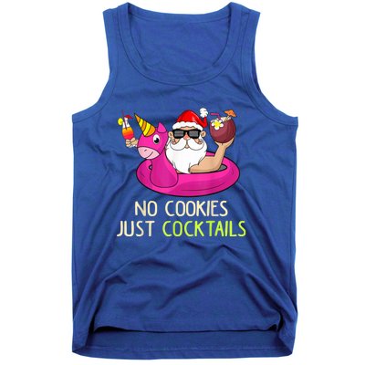 Summer Santa Christmas In July No Cookies Just Cocktails Tank Top