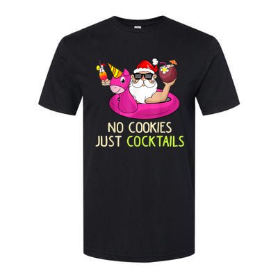 Summer Santa Christmas In July No Cookies Just Cocktails Softstyle CVC T-Shirt