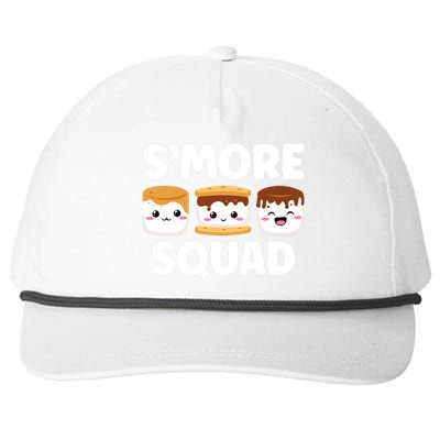 Smore Squad Camping Campfire Chocolate Marshmallow SMores Snapback Five-Panel Rope Hat