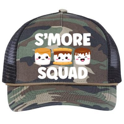 Smore Squad Camping Campfire Chocolate Marshmallow SMores Retro Rope Trucker Hat Cap