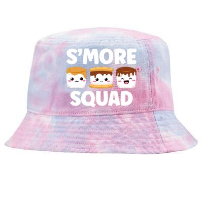 Smore Squad Camping Campfire Chocolate Marshmallow SMores Tie-Dyed Bucket Hat