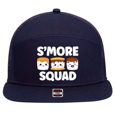 Smore Squad Camping Campfire Chocolate Marshmallow SMores 7 Panel Mesh Trucker Snapback Hat