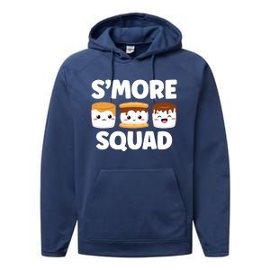 Smore Squad Camping Campfire Chocolate Marshmallow SMores Performance Fleece Hoodie