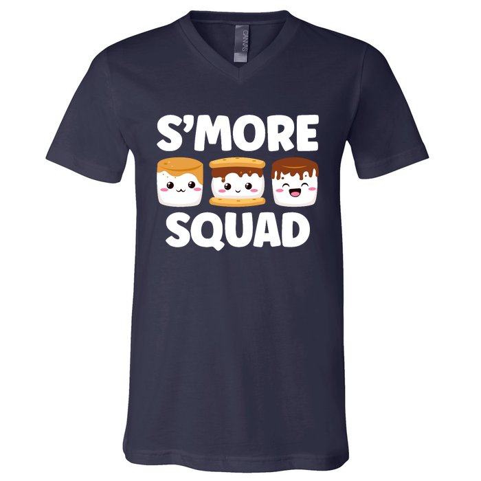 Smore Squad Camping Campfire Chocolate Marshmallow SMores V-Neck T-Shirt