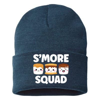 Smore Squad Camping Campfire Chocolate Marshmallow SMores Sustainable Knit Beanie