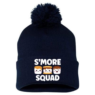 Smore Squad Camping Campfire Chocolate Marshmallow SMores Pom Pom 12in Knit Beanie