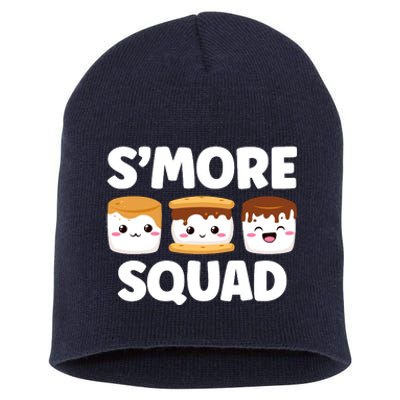 Smore Squad Camping Campfire Chocolate Marshmallow SMores Short Acrylic Beanie