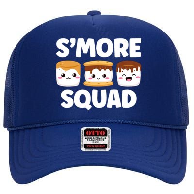 Smore Squad Camping Campfire Chocolate Marshmallow SMores High Crown Mesh Back Trucker Hat