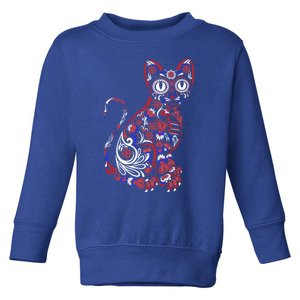 Sugar Skull Cat 4th Of July Kitten Kitty Patriotic Pet Lover Cool Gift Toddler Sweatshirt