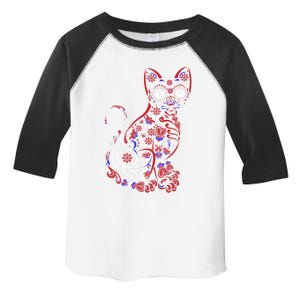 Sugar Skull Cat 4th Of July Kitten Kitty Patriotic Pet Lover Cool Gift Toddler Fine Jersey T-Shirt