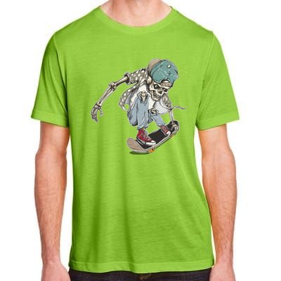 Skater Skeleton Cartoon Adult ChromaSoft Performance T-Shirt