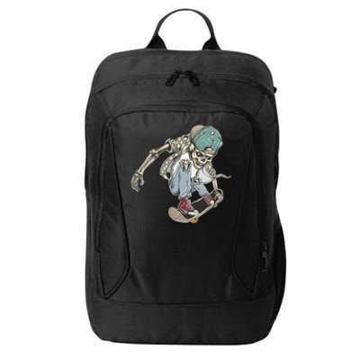 Skater Skeleton Cartoon City Backpack