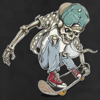 Skater Skeleton Cartoon Adult Drive Performance Visor