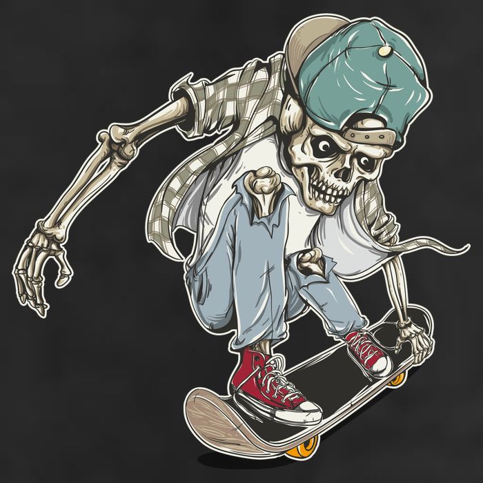 Skater Skeleton Cartoon Adult Drive Performance Visor