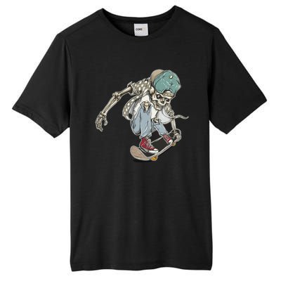 Skater Skeleton Cartoon Tall Fusion ChromaSoft Performance T-Shirt