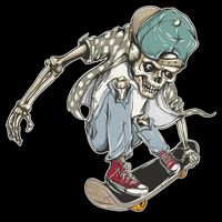 Skater Skeleton Cartoon Mug