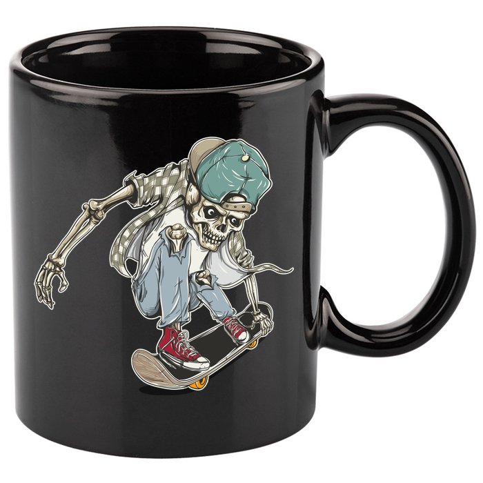 Skater Skeleton Cartoon 11oz C Handle Ceramic Mug
