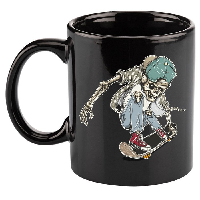 Skater Skeleton Cartoon 11oz C Handle Ceramic Mug