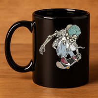 Skater Skeleton Cartoon 11oz C Handle Ceramic Mug