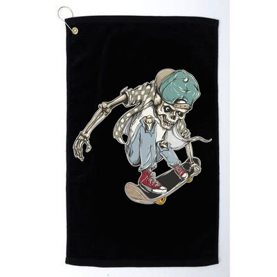 Skater Skeleton Cartoon Golf Towel
