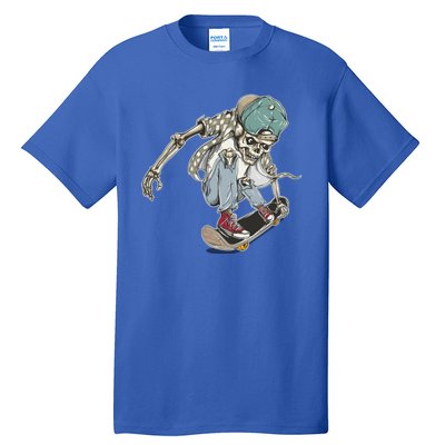 Skater Skeleton Cartoon Tall T-Shirt