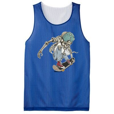 Skater Skeleton Cartoon Mesh Reversible Basketball Jersey Tank