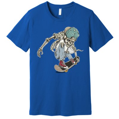 Skater Skeleton Cartoon Premium T-Shirt