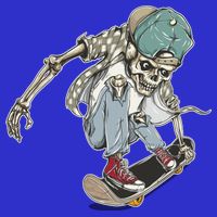 Skater Skeleton Cartoon Premium T-Shirt