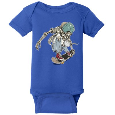 Skater Skeleton Cartoon Baby Bodysuit