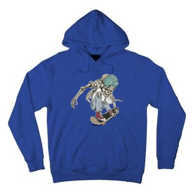 Skater Skeleton Cartoon Tall Hoodie