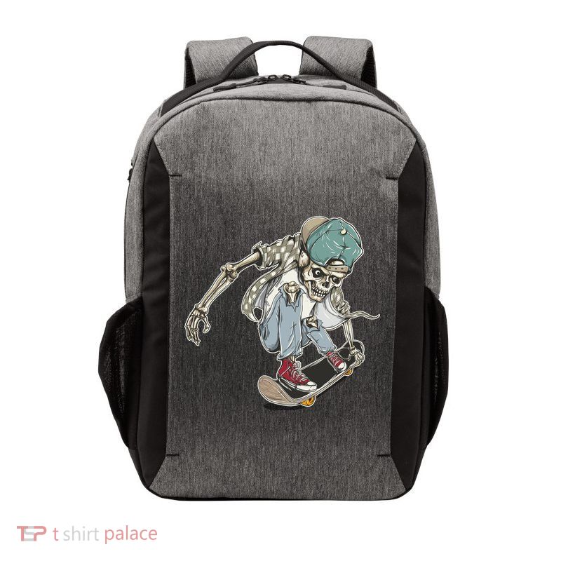 Skater Skeleton Cartoon Vector Backpack