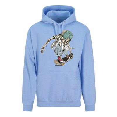 Skater Skeleton Cartoon Unisex Surf Hoodie