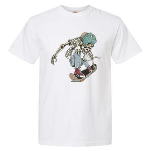 Skater Skeleton Cartoon Garment-Dyed Heavyweight T-Shirt