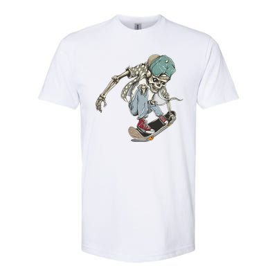 Skater Skeleton Cartoon Softstyle® CVC T-Shirt