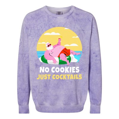 Santa Summer Christmas In July Xmas Cocktail Beach Gift Colorblast Crewneck Sweatshirt