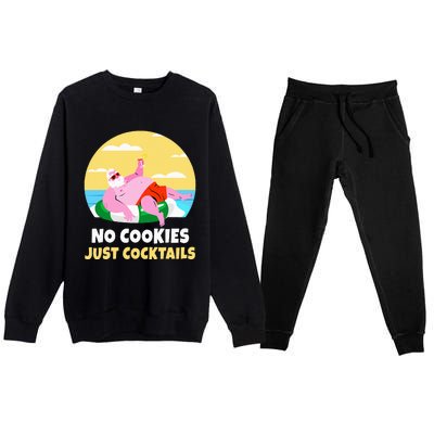 Santa Summer Christmas In July Xmas Cocktail Beach Gift Premium Crewneck Sweatsuit Set