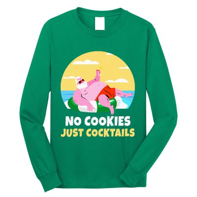 Santa Summer Christmas In July Xmas Cocktail Beach Gift Long Sleeve Shirt