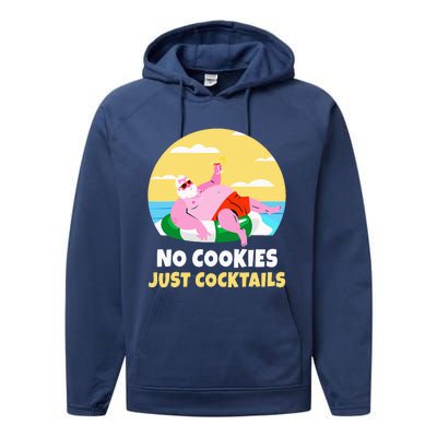 Santa Summer Christmas In July Xmas Cocktail Beach Gift Performance Fleece Hoodie