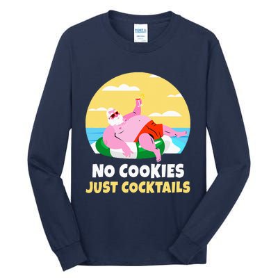 Santa Summer Christmas In July Xmas Cocktail Beach Gift Tall Long Sleeve T-Shirt