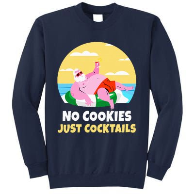 Santa Summer Christmas In July Xmas Cocktail Beach Gift Tall Sweatshirt