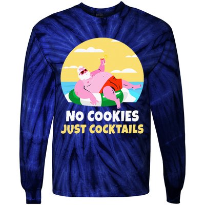 Santa Summer Christmas In July Xmas Cocktail Beach Gift Tie-Dye Long Sleeve Shirt