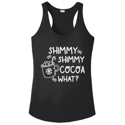 Shimmy Shimmy Cocoa What Apparel Merry Christmas Drink Ladies PosiCharge Competitor Racerback Tank