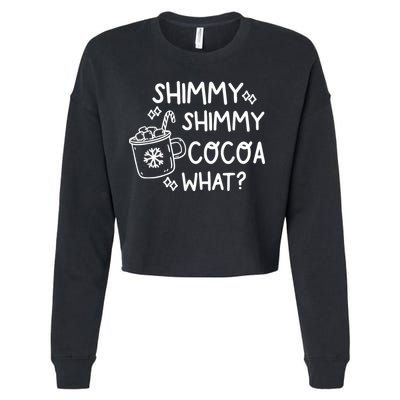 Shimmy Shimmy Cocoa What Apparel Merry Christmas Drink Cropped Pullover Crew